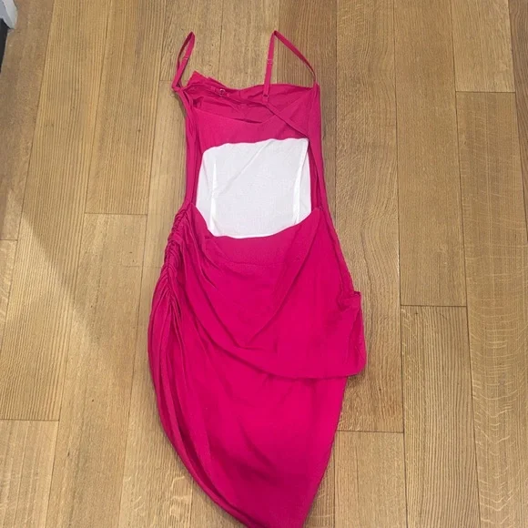 Jacquemus Fuchsia Asymmetrical Dress